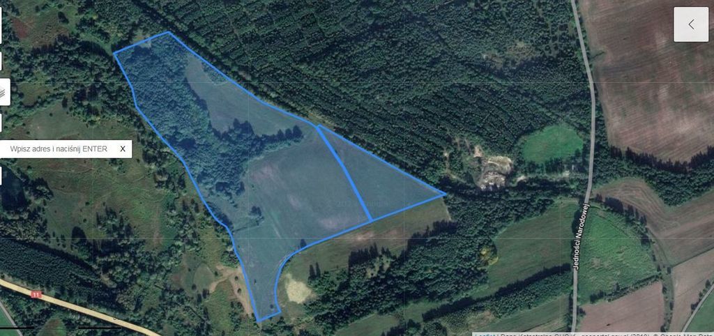 Działka 34.4977ha,m.Bobolice,las,oczko wodne,dr .
