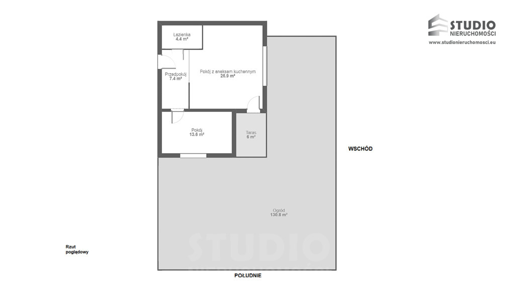 Chełmońskiego ogród 130 m2, 2 pok. 52 m2, taras