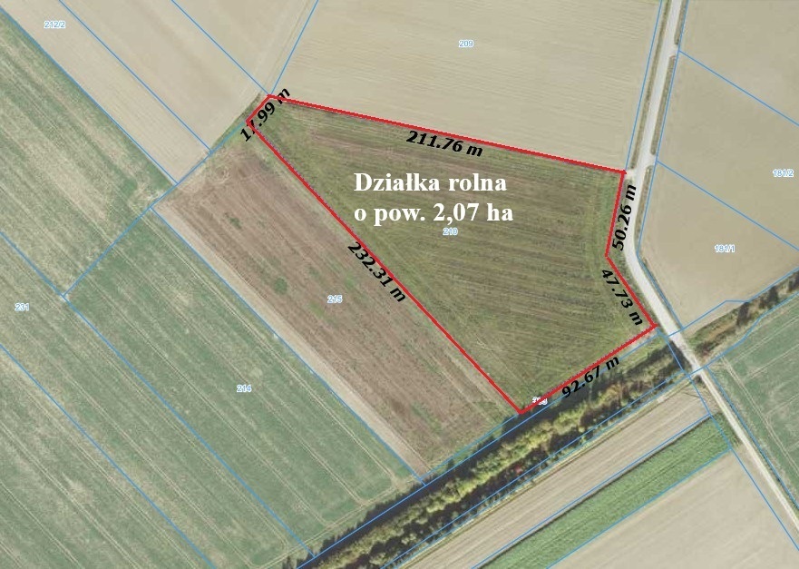 Atrakcyjna działka rolna 2,07 ha, Bukowa Śląska