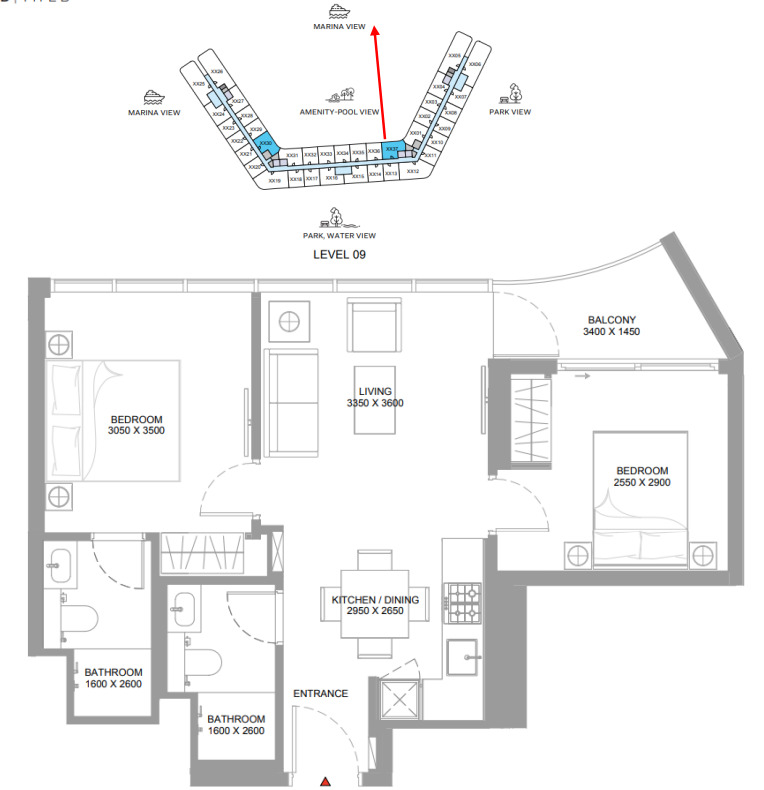 Apartament na wyspie w Dubaju z widokiem na morze