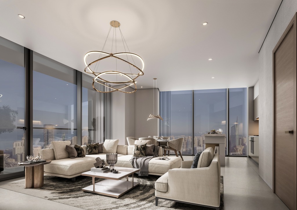 Apartament narożny z widokiem na morze w Dubaju
