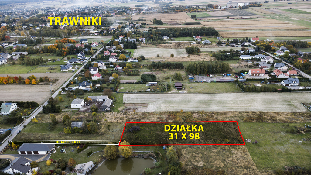 Działka 30 arów z MPZP | Trawniki