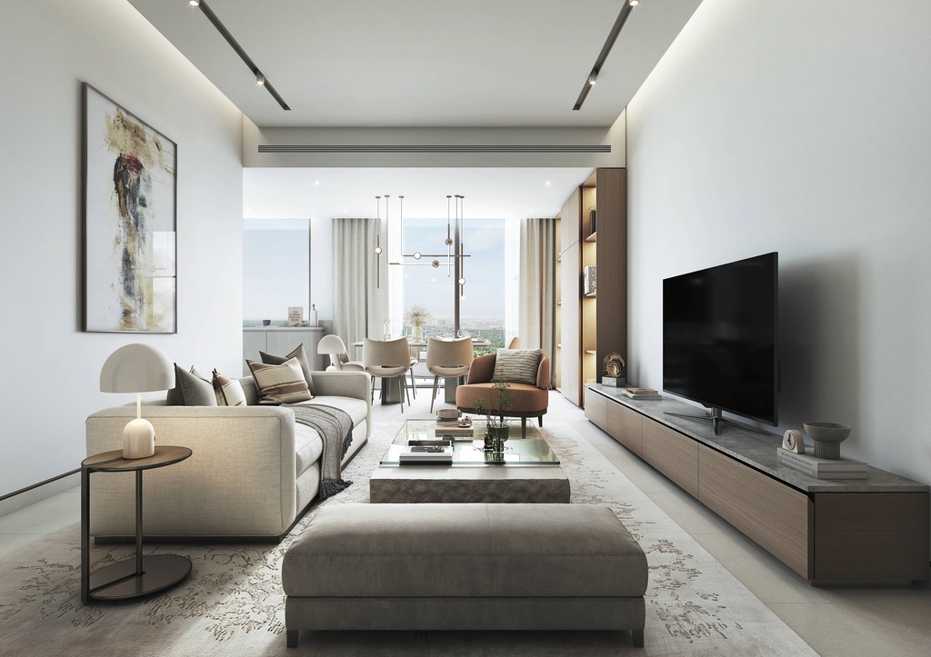Apartament w Dubaju z widokiem na cały kompleks
