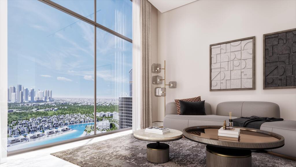 Apartament w Dubaju z widokiem na cały kompleks
