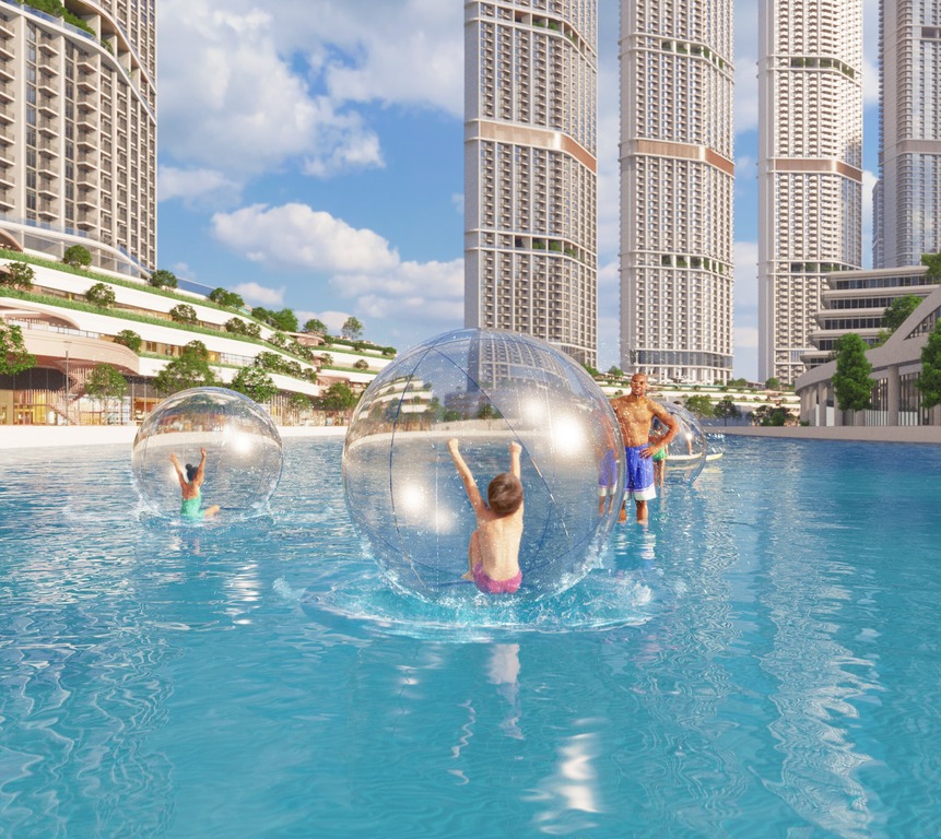 Apartament w Dubaju z widokiem na cały kompleks