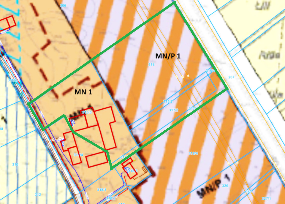 Teren inwestycyjny 1,6 ha (MN/P1 + MN1) | Nowizna