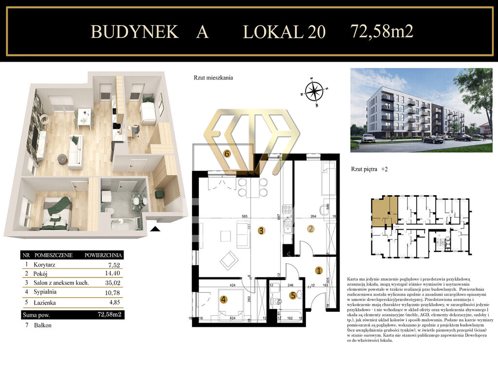 Luksusowe mieszkanie Podjasnogórska 72,58m2 balkon