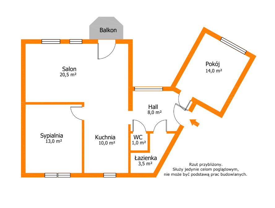 RADOGOSZCZ 3 pokoje 74m2 BALKON | Nie pożałujesz!