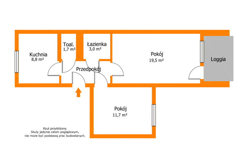 2 pokoje | 49,5 m² | loggia | zieleń | Batorego