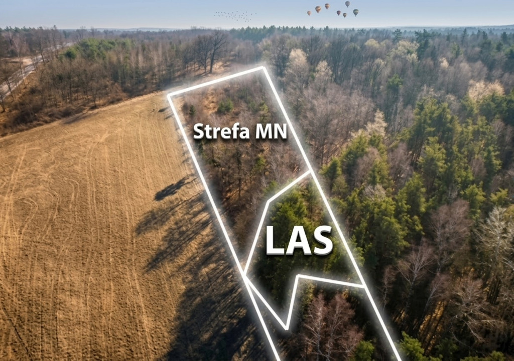 56 arów pod dom + las, razem 1,39 ha