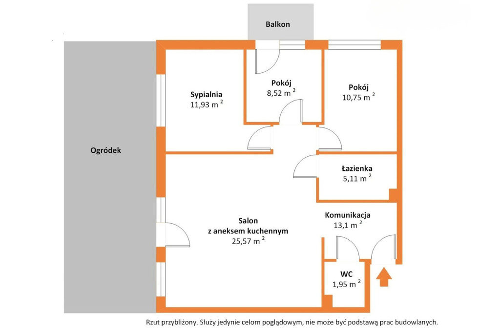 Przestronny apartament z ogródkiem