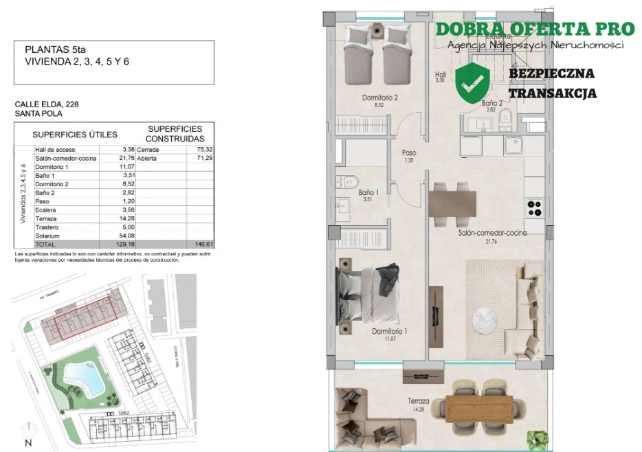Luksusuowy apartament 100m2 od plaży - Santa Pola!