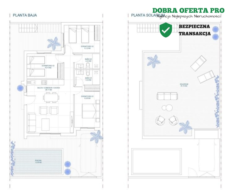 Willa w Torre Pacheco z tarasem dachowym 80m2!