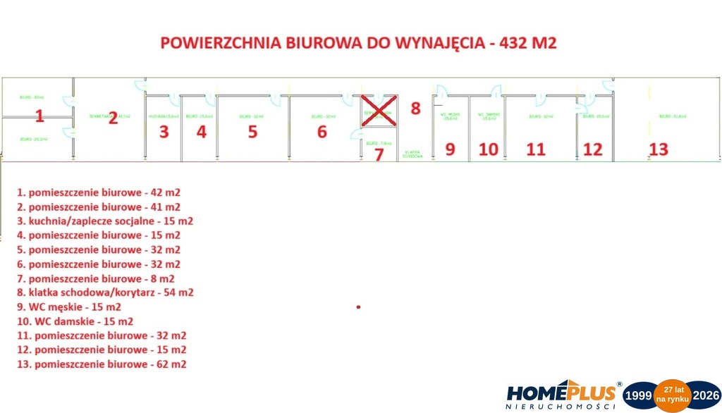 0%, Duże biuro 432 m2 w Radzyminie do wynajęcia