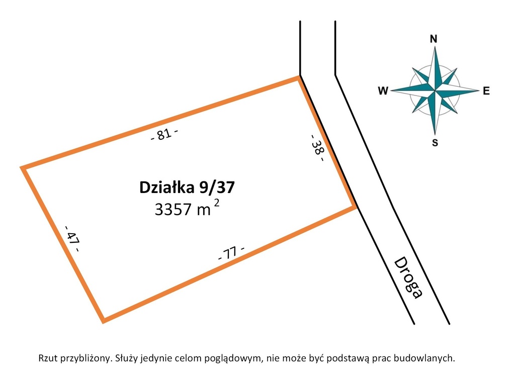 Porażyn działka budowlana 3357m2 MPZP| pod lasem