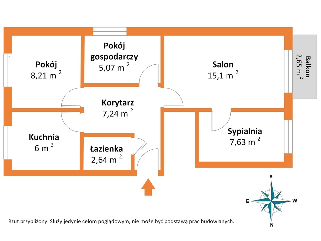 4-pokojowe mieszkanie w sercu Poddębic - 54m²