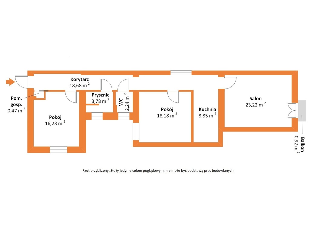 Łódź, 3 pokoje, 96 m² w kamienicy ul. Struga 48