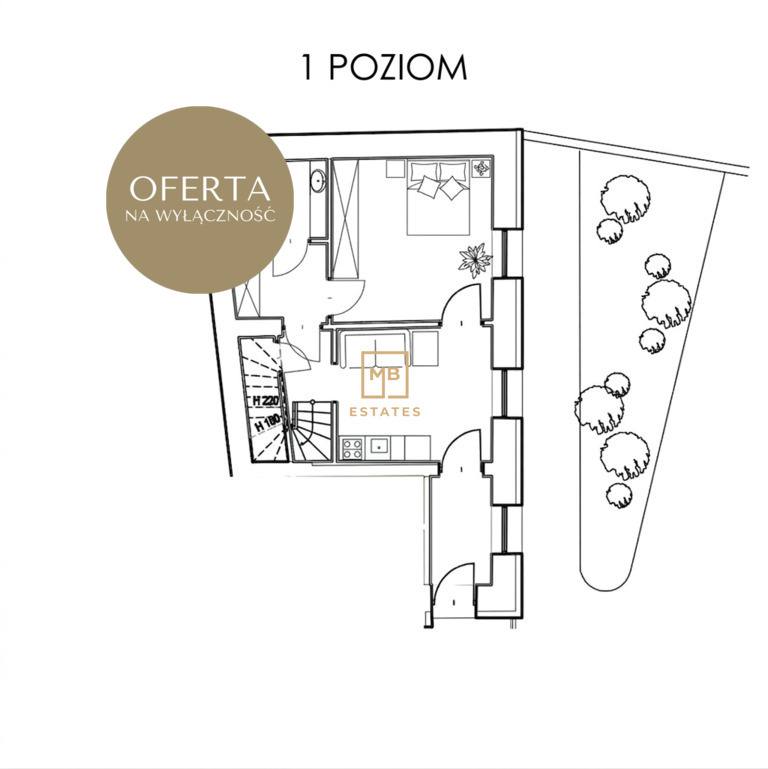 Dwupoziomowy apartament przy Wawelu