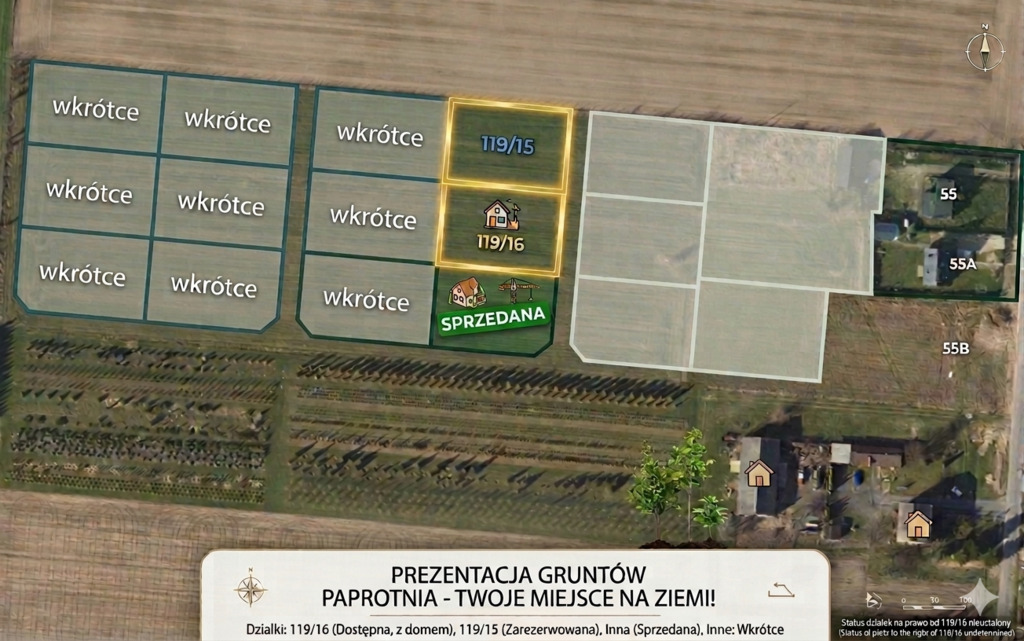 Działka 1000m2 Paprotnia – buduj się od zaraz!