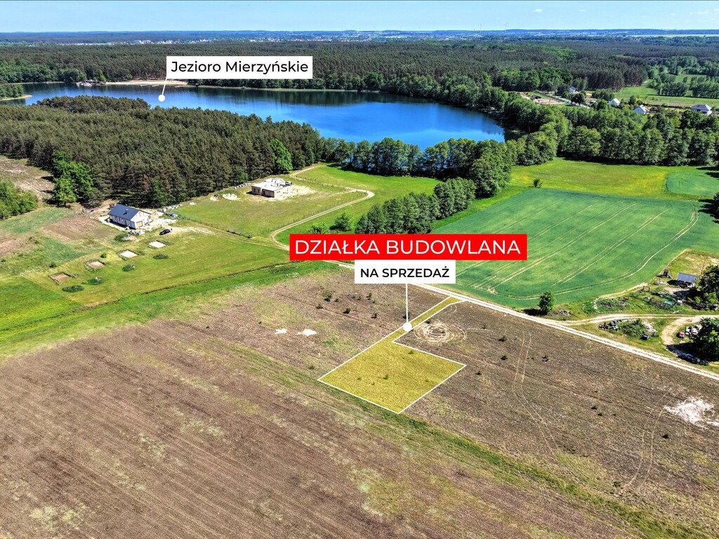 Mierzyn | jezioro - Puszcza Notecka – 1139 m² z WZ