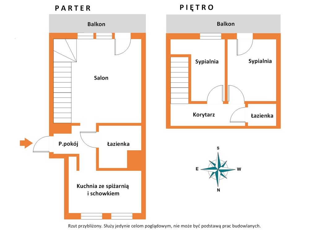 2 poziomy, 2 balkony, 2 łazienki! 71m²