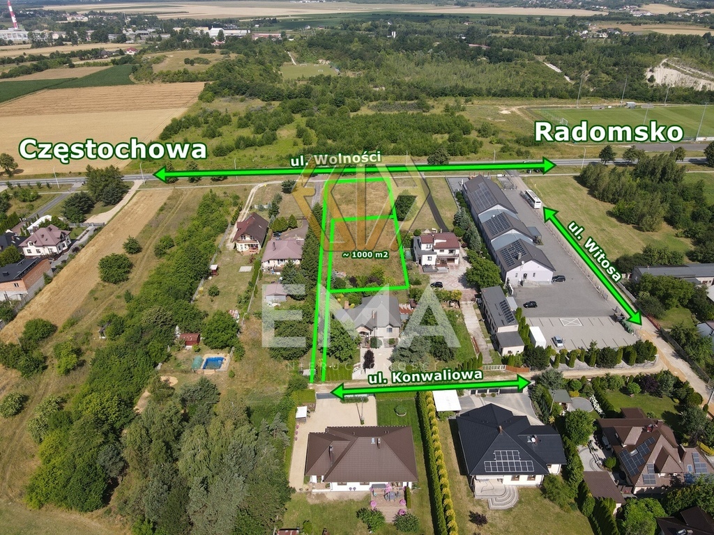 Szeroka działka 41 m | 1000 m² | Rędziny