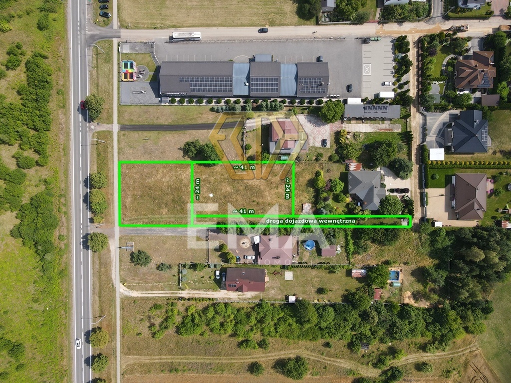 Szeroka działka 41 m | 1000 m² | Rędziny