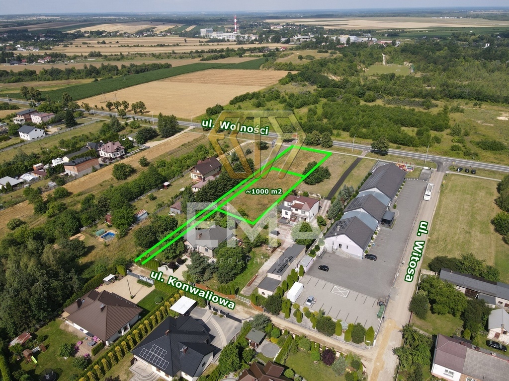 Szeroka działka 41 m | 1000 m² | Rędziny
