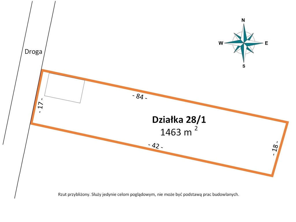 Działka budowlana 1463m2, Grabów gmina Żychlin