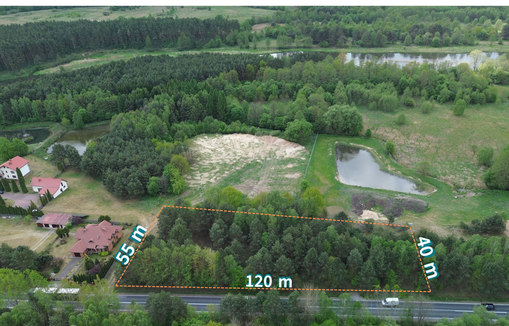 Działka budowlana 5627 m² z WZ na 3 domy– Inowłódz