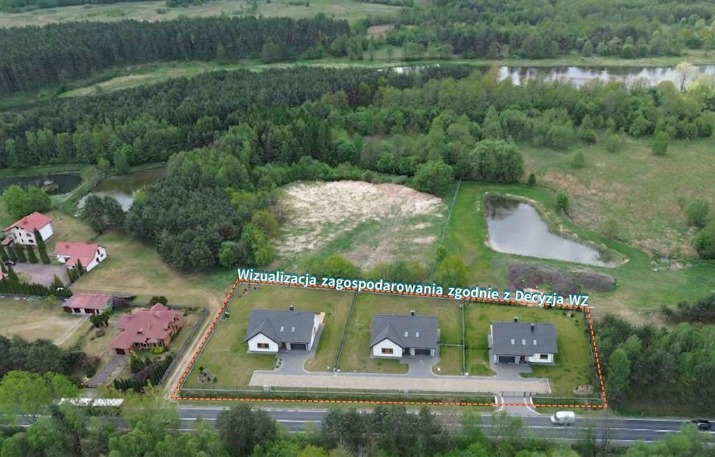 Działka budowlana 5627 m² z WZ na 3 domy– Inowłódz