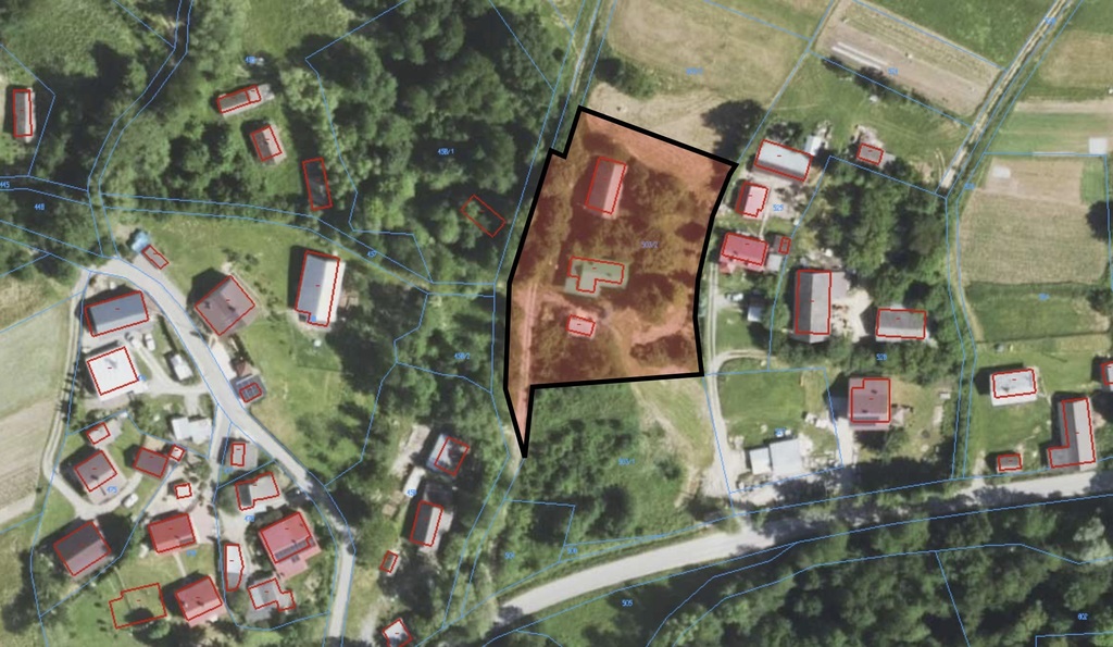 Broniszów - działka z domem i stodoła 34,85 ar WZ