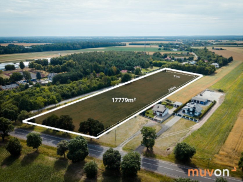 Działka inwestycyjna 1,78 ha | MPZP | 5 km od A2