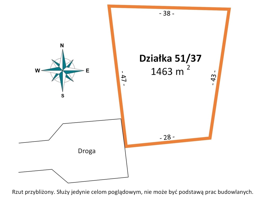 Działka z WZ, mediami i ogrodzeniem | Brójce