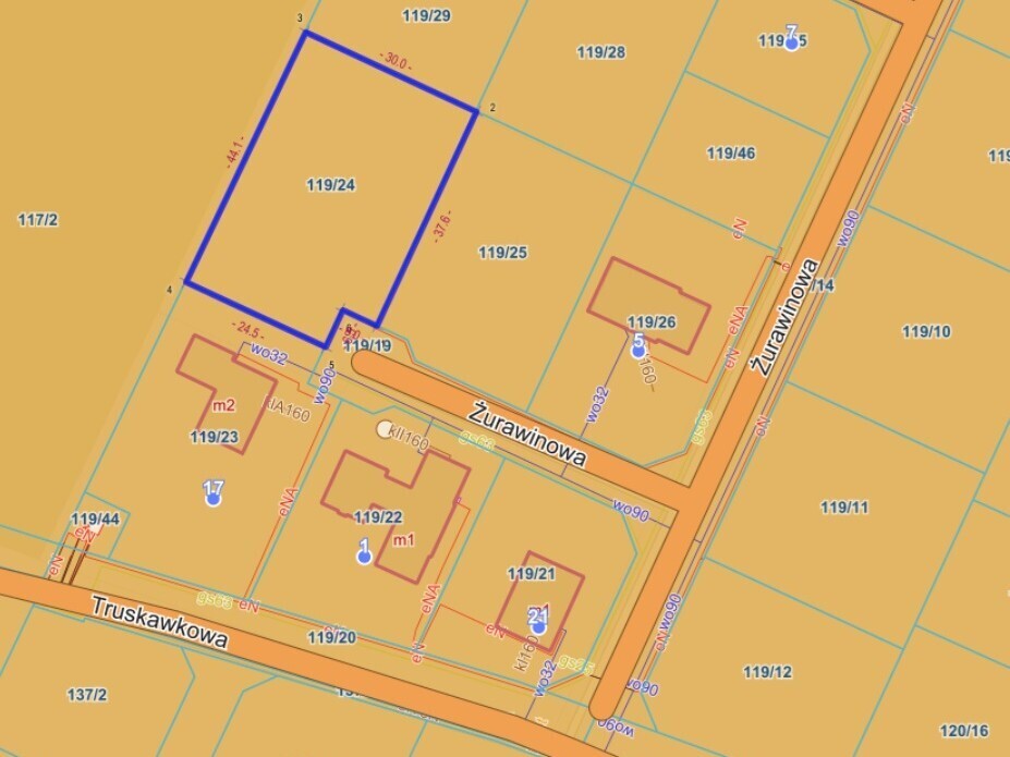 Działka 1298m² Sapowice MPZP media | podział