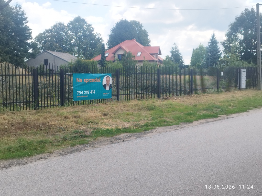 Działka budowlana 2000m2, media, asfalt, ogrodzona