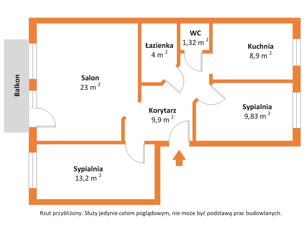 OKAZJA!! 70,8 m², 3 Rozkładowe Pokoje za 6313zł/m