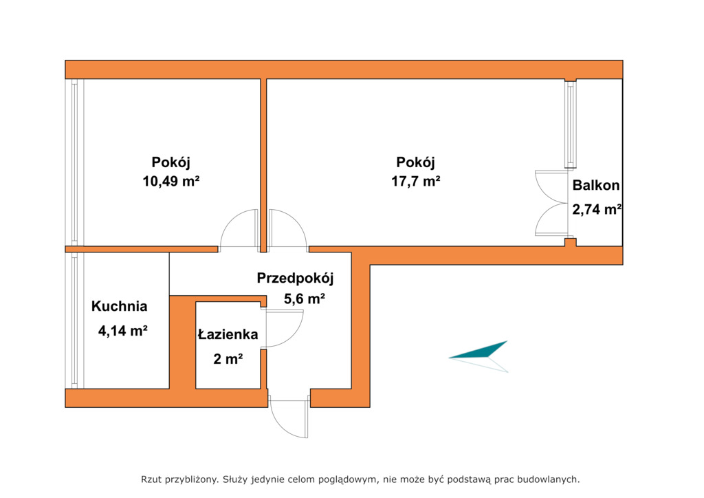 Dwa pokoje, balkon i spokój na ostatnim piętrze