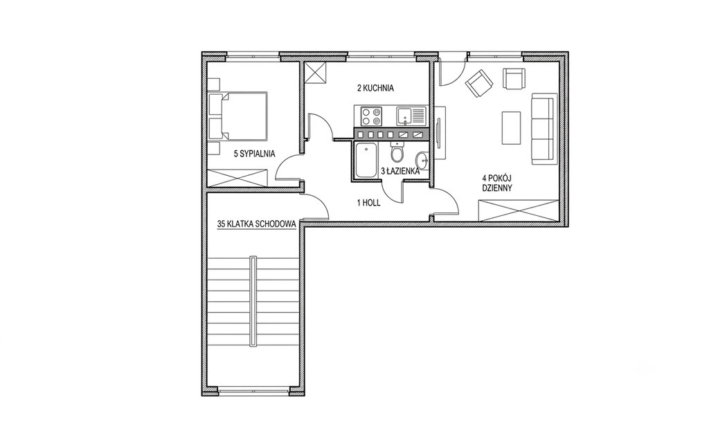 38,2 m² | 2 pokoje | Spółdzielczo-własnościowe