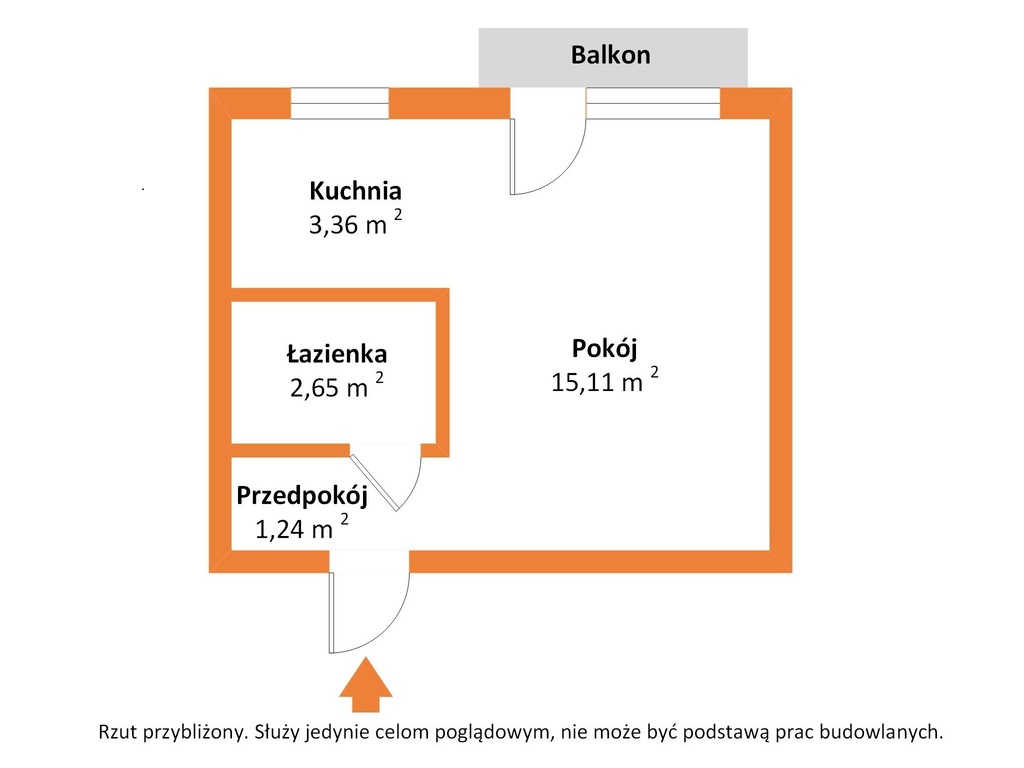 Słoneczne studio z balkonem blisko ASP