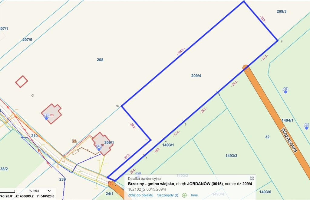 Działka 3754 m² z WZ – Ignaców, gm. Brzeziny