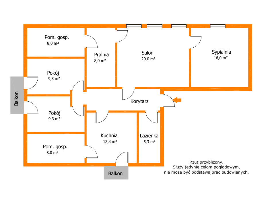 Zjawiskowe 85 m² po generalnym remoncie balkon
