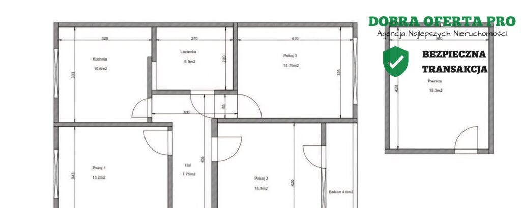 3 pokoje z widokiem na Wisłę | 71 m²