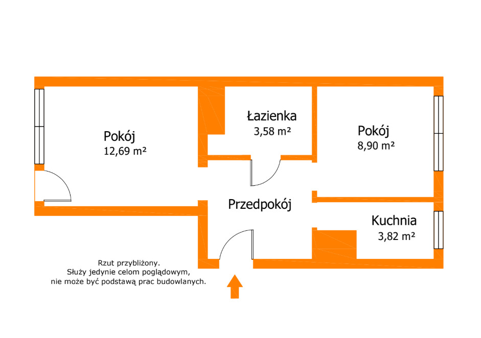 Dwupokojowe mieszkanie - Kochanowskiego