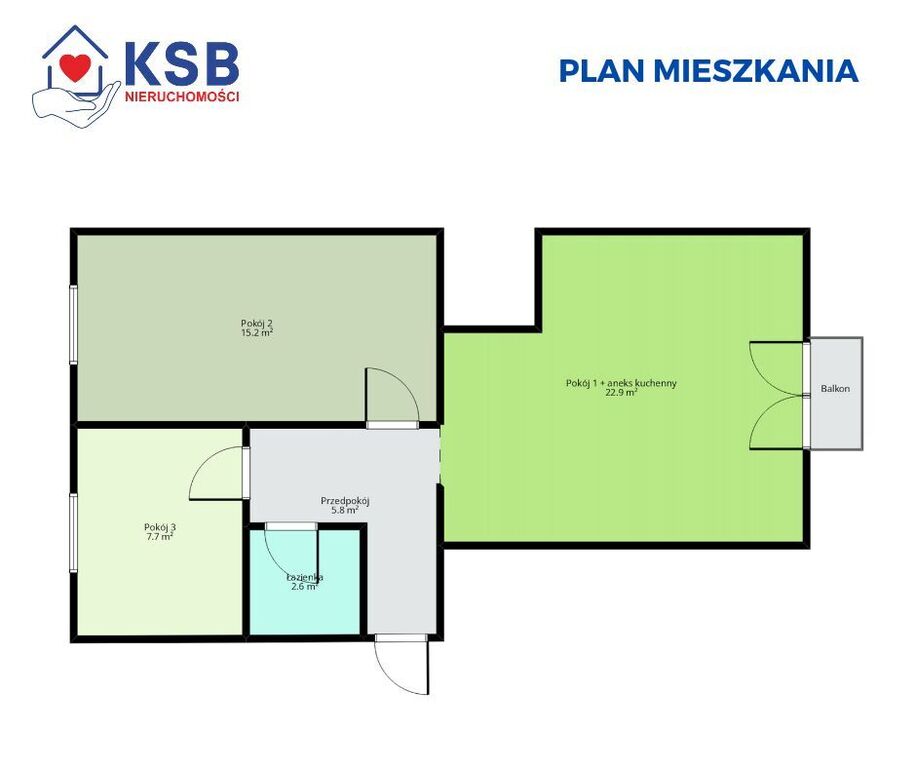 Mieszkanie po remoncie - kuchnia, 3 pokoje 2 piętro 54m2