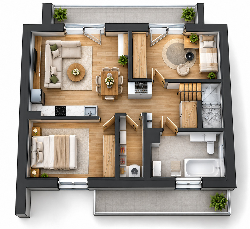 Nowoczesny apartament w zabudowie szeregowej | 86m² | Boguchwała