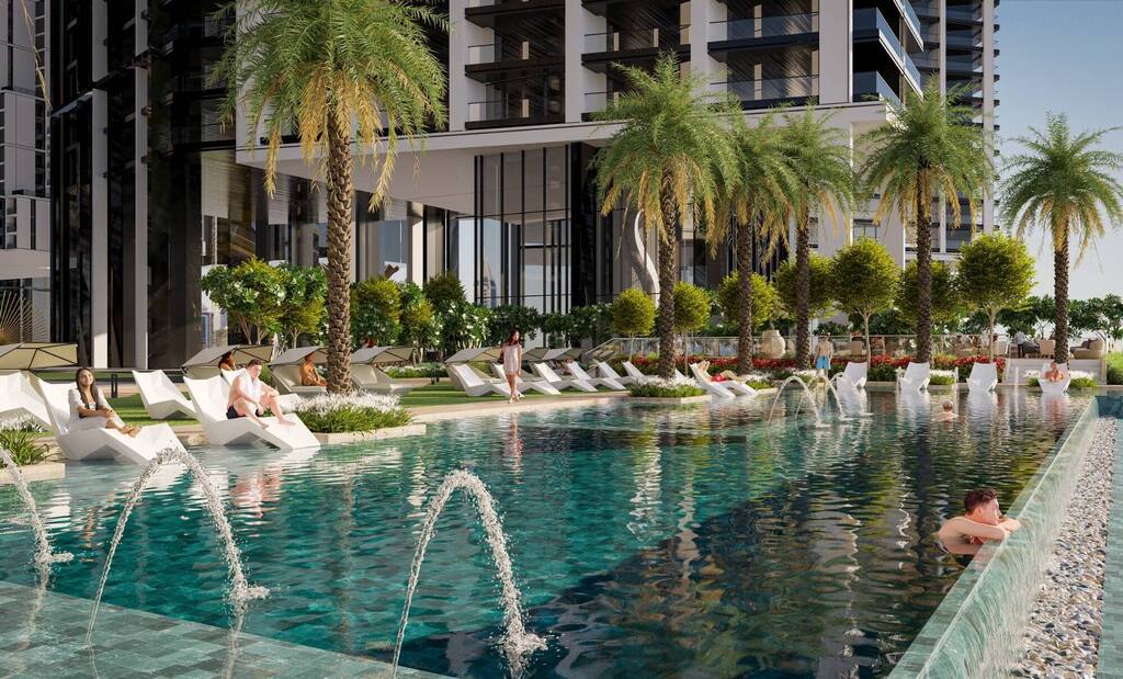 Apartament 1 sypialnia z balkonem w nowej dzielnicy Dubaju