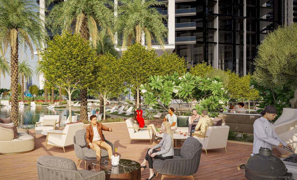 Apartament 1 sypialnia z balkonem w nowej dzielnicy Dubaju