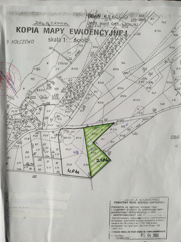 DZIAŁKA ROLNA,RĘKOW0,GM.WOLIN,POW2.4752 HA