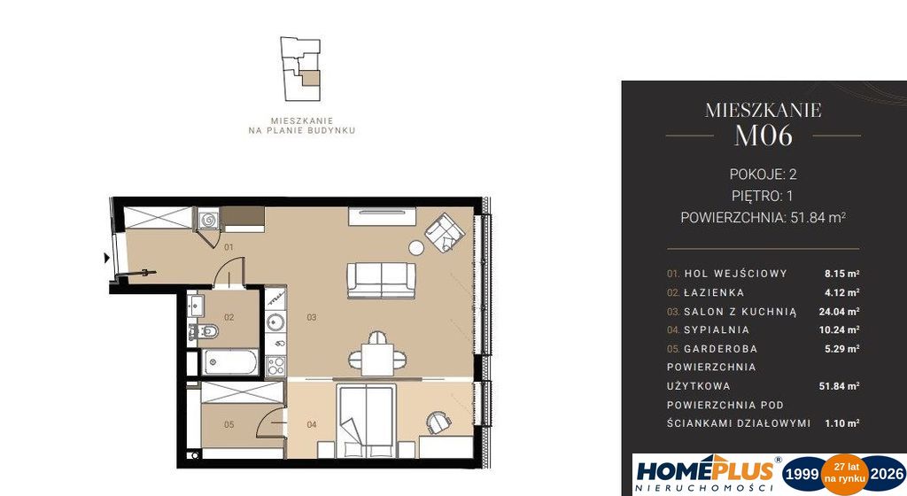 0%, deweloperski apartament - Górny Mokotów